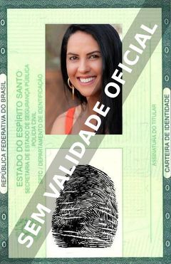 Imagem hipotética representando a carteira de identidade de Graciele Lacerda