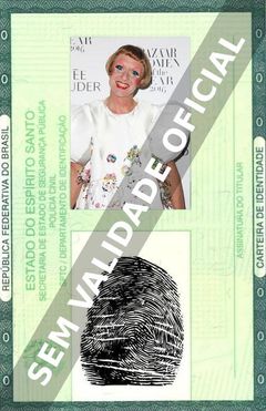 Imagem hipotética representando a carteira de identidade de Grayson Perry