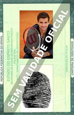 Imagem hipotética representando a carteira de identidade de Grigor Dimitrov
