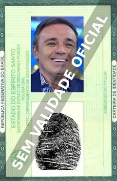 Imagem hipotética representando a carteira de identidade de Gugu Liberato