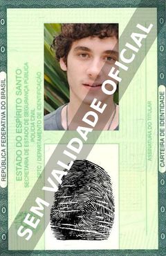 Imagem hipotética representando a carteira de identidade de Guilherme Prates