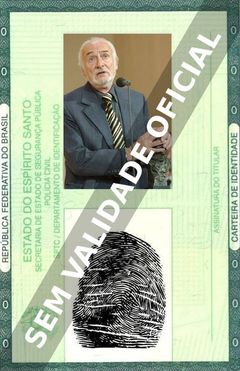 Imagem hipotética representando a carteira de identidade de Héctor Alterio