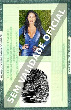 Imagem hipotética representando a carteira de identidade de Helen Ganzarolli