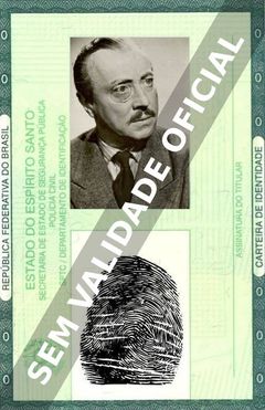 Imagem hipotética representando a carteira de identidade de Hubert von Meyerinck