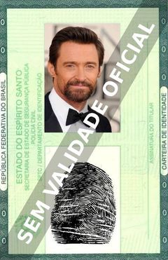 Imagem hipotética representando a carteira de identidade de Hugh Jackman