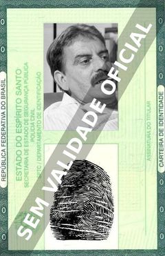 Imagem hipotética representando a carteira de identidade de Hugo Carvana