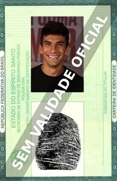 Imagem hipotética representando a carteira de identidade de Hugo Moura