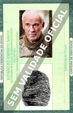 Imagem hipotética representando a carteira de identidade de Ian McElhinney