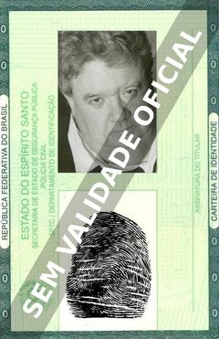 Imagem hipotética representando a carteira de identidade de Ian McNeice