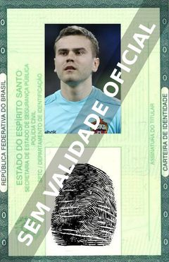 Imagem hipotética representando a carteira de identidade de Igor Akinfeev