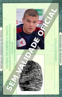 Imagem hipotética representando a carteira de identidade de Igor Denisov