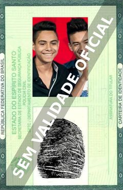 Imagem hipotética representando a carteira de identidade de Íkaro e Rodrigo