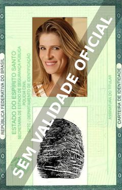 Imagem hipotética representando a carteira de identidade de Ingrid Guimarães 