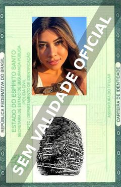 Imagem hipotética representando a carteira de identidade de Ingrid Ohara