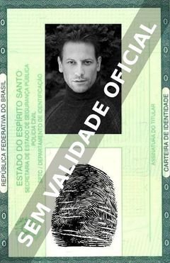 Imagem hipotética representando a carteira de identidade de Ioan Gruffudd