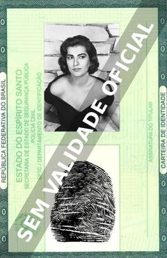 Imagem hipotética representando a carteira de identidade de Irene Papas