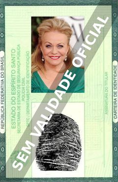 Imagem hipotética representando a carteira de identidade de Jacki Weaver