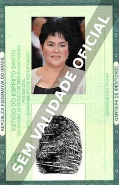 Imagem hipotética representando a carteira de identidade de Jaclyn Jose