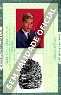 Imagem hipotética representando a carteira de identidade de James Franciscus