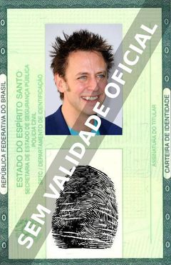 Imagem hipotética representando a carteira de identidade de James Gunn