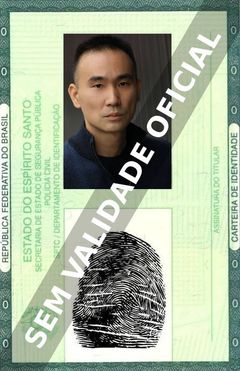 Imagem hipotética representando a carteira de identidade de James Hiroyuki Liao