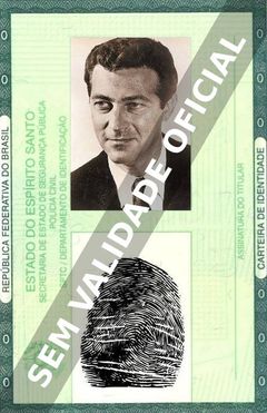 Imagem hipotética representando a carteira de identidade de James Karen