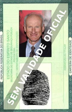 Imagem hipotética representando a carteira de identidade de James Rebhorn