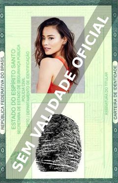 Imagem hipotética representando a carteira de identidade de Jamie Chung
