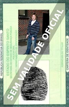 Imagem hipotética representando a carteira de identidade de Jamie Oliver