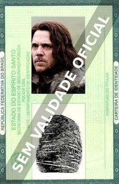 Imagem hipotética representando a carteira de identidade de Jamie Sives