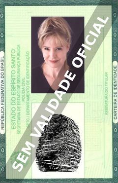 Imagem hipotética representando a carteira de identidade de Janet Zarish