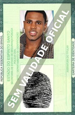 Imagem hipotética representando a carteira de identidade de Jason Derulo