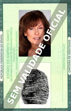 Imagem hipotética representando a carteira de identidade de Jeannie Berlin