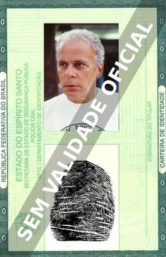 Imagem hipotética representando a carteira de identidade de Jece Valadão