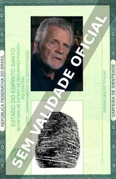 Imagem hipotética representando a carteira de identidade de Jed Mills
