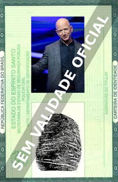 Imagem hipotética representando a carteira de identidade de Jeff Bezos