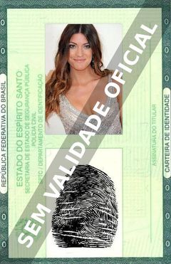 Imagem hipotética representando a carteira de identidade de Jennifer Carpenter