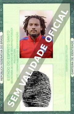 Imagem hipotética representando a carteira de identidade de Jermaine Jones