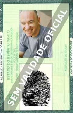 Imagem hipotética representando a carteira de identidade de Jim Hanks