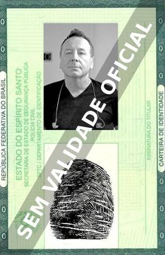 Imagem hipotética representando a carteira de identidade de Jim Kerr