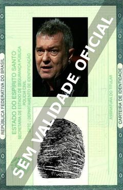 Imagem hipotética representando a carteira de identidade de Jimmy Barnes