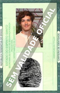 Imagem hipotética representando a carteira de identidade de João Vithor Oliveira
