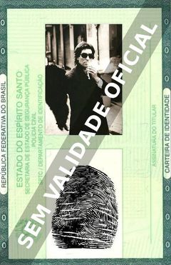Imagem hipotética representando a carteira de identidade de Joaquín Sabina