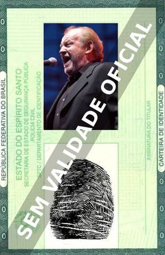 Imagem hipotética representando a carteira de identidade de Joe Cocker