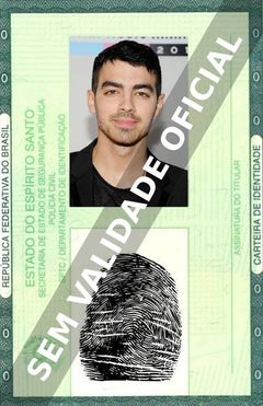 Imagem hipotética representando a carteira de identidade de Joe Jonas