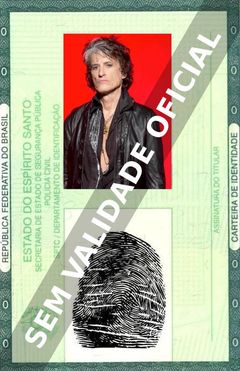 Imagem hipotética representando a carteira de identidade de Joe Perry