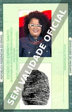 Imagem hipotética representando a carteira de identidade de Joelma Santiago