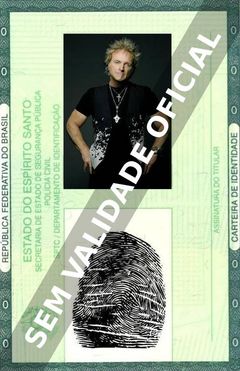 Imagem hipotética representando a carteira de identidade de Joey Kramer