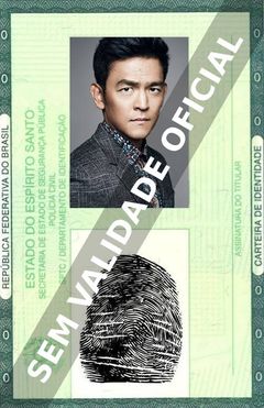 Imagem hipotética representando a carteira de identidade de John Cho