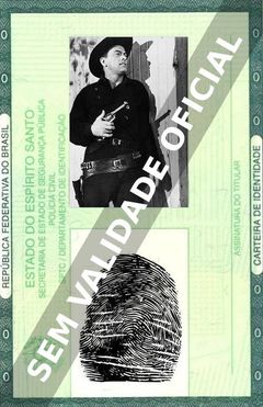 Imagem hipotética representando a carteira de identidade de John Ireland